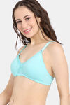 Rosaline Everyday Double Layered Non Wired 3/4th Coverage T-Shirt Bra - Aruba Blue — thumbnail 3